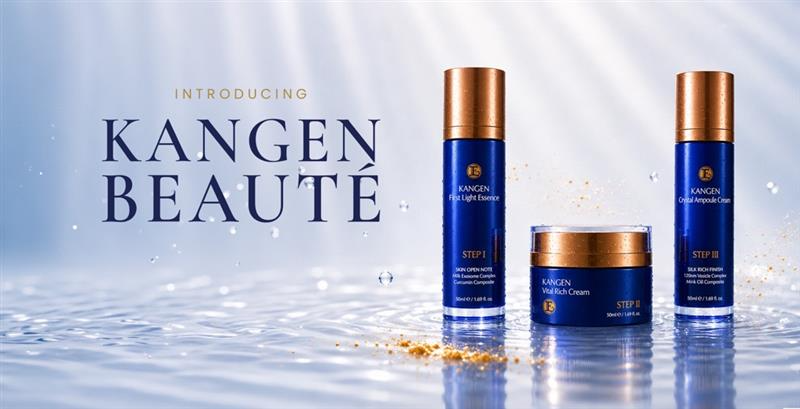 Bo suu tap Kangen Beaute 3 buoc: First Light Essence, Vital Rich Cream, Crystal Ampoule Cream